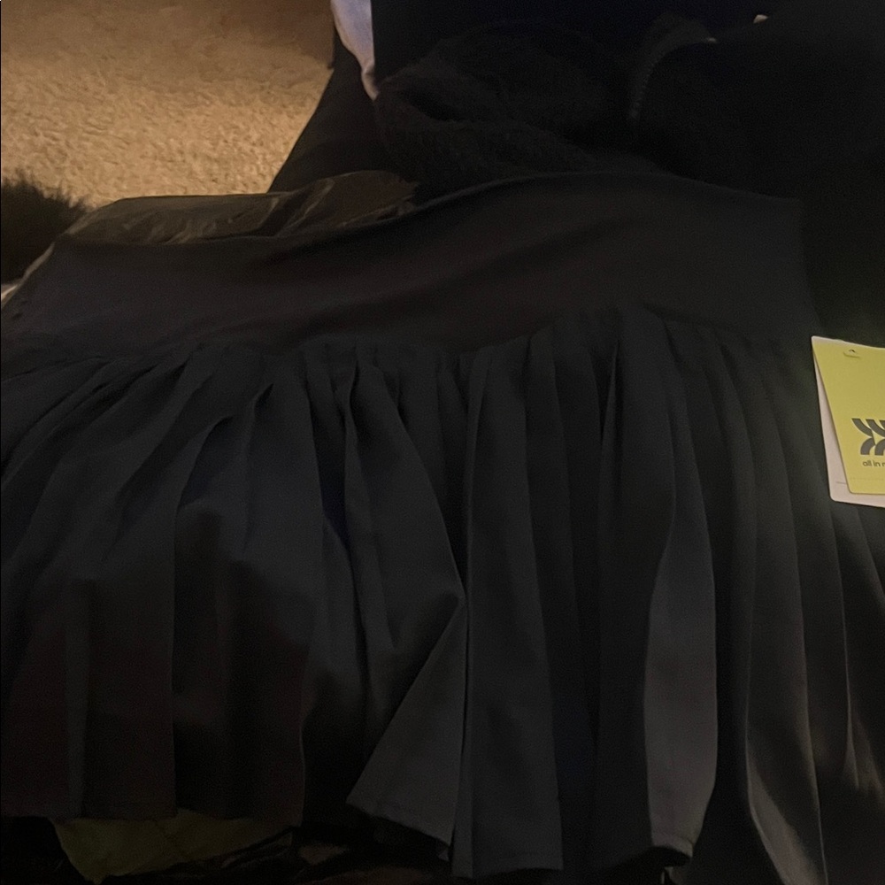 All in Motion Black Pleated Midi Skirt